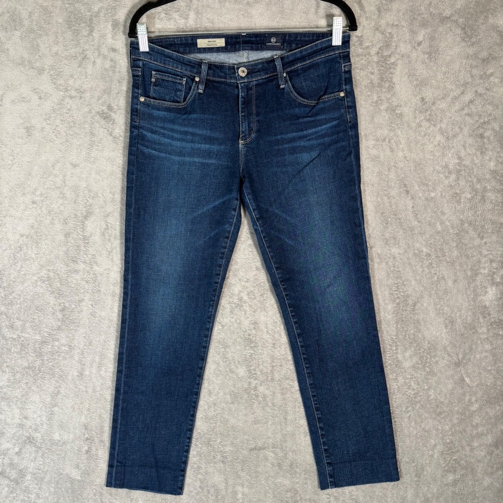 AG Adriano Goldschmied The Stilt Cigarette Leg Jeans Blue Dark Wash Size 30R‎